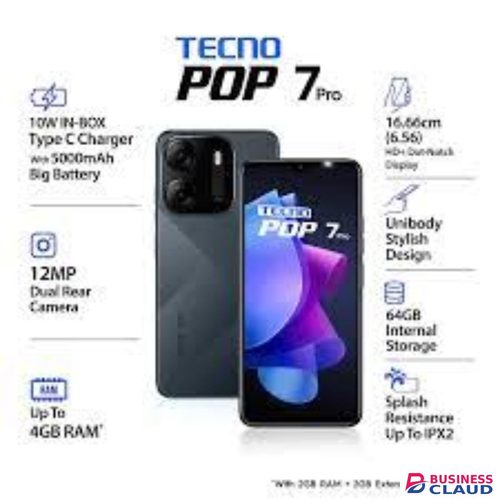 LIMITED TIME OFFER!! TECNO POP 7 PRO 64GB STORAGE 3GB RAM 5000MAH BATTERY 10W TYPE-C FAST CHARGE 6.56-INCH DISPLAY 13MP ULTRACLEAR CAMERA/ ANDROID 12 DUAL SIMCARD 13MONTHS WARRANT/BACK SENSOR Limited time offer in Cables-led-light-flashlight