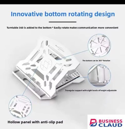 Portable Adjustable Notebook Stand Gaming Laptop Riser Holder – Ergonomic Desktop Mount for Home Office & Gaming Use a solid build and sleek finish make it ideal for both productivity and entertainment setups in 1-selfie-stick-tripod-stand-with-bluetooth-remote-extendable-height-square-ring-light-360-rotating-phone-holder-for-smartphone