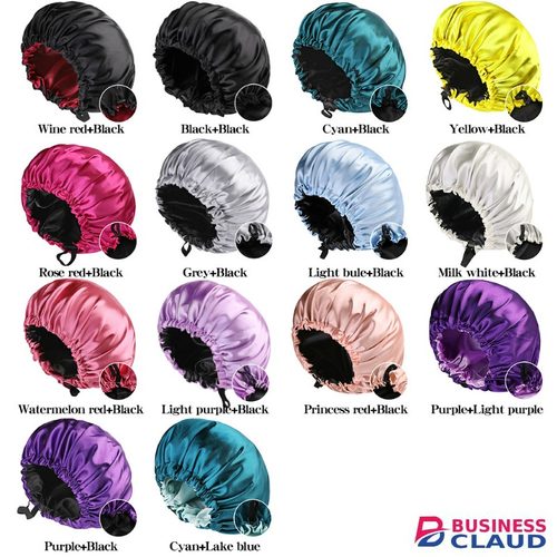 New New Women Solid Reversible Satin Bonnet For Curly Hair Cap Double Layer Adjustable Sleep Cap Elastic Hair Cap Haircare Night Hat in Kenya-premium-incense-scent