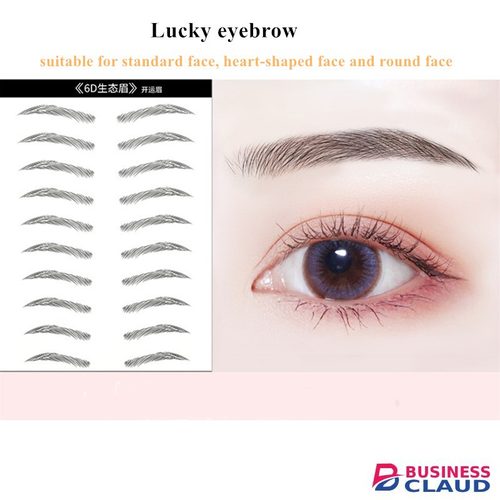 Hot selling 10 Pairs 6D Simulation Eyebrow Paste Lable Tattoo Sticker Waterproof Wholesale