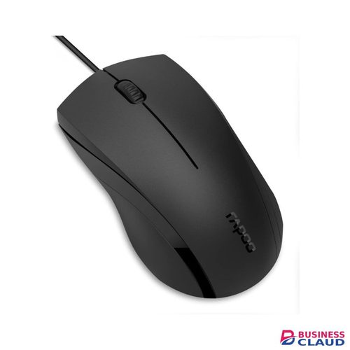 Free Rapoo Wired Optical Mouse Silent (N1200), 1000 DPI Optical Sensor, USB Cable, 3-Button Layout, Ergonomic & Symmetrical Shape, Noise Free Operation, High Precision Optical Tracking, Windows, macOS in One-unit