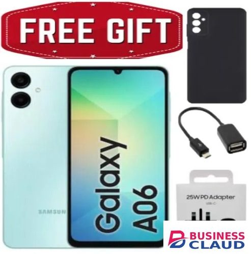 New Arrival Samsung Galaxy A06 64GB + 4GB 50MP Camera 6.7" 90Hz MTK Helio G85 (12nm) 5000mAh 25W Type-C Charge Android 14 Smart Phones Side Fingerprint Unlock phone with free gifts smartphones