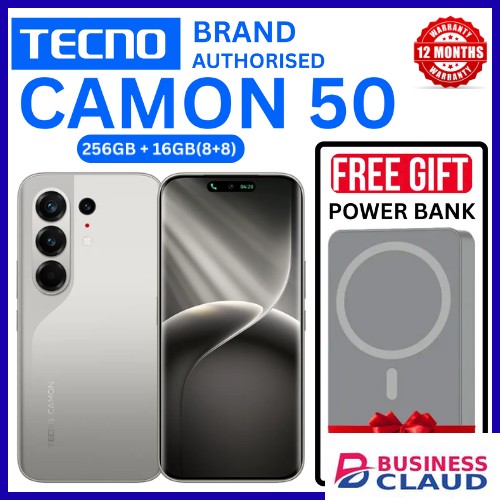Brand New BRAND NEW TECNO CAMON 50 256GB ROM +16GB(8+8GB )RAM, 6.78" AMOLED CURVED SCREEN 6500mAh BATTERY 50MP MAIN CAMERA 32MP SELFIE ANDROID 16 SMARTPHONE in Usb-cable-black