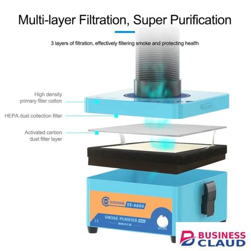 [ORIGINAL]Sunshine SS-6604 Mini Smoke Purifier & Fume Extraction System for manual soldering laser marking efficient purification filtration maintenance tool.