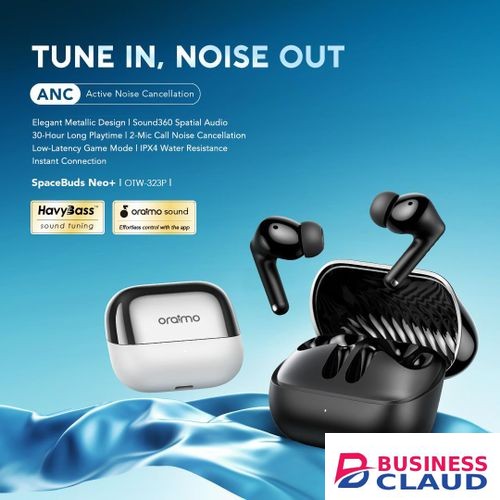 Oraimo SpaceBuds Neo+ OTW-323P Wireless Earbuds ANC Bluetooth 5.4 Sound360 Spatial Audio Deep Bass ENC Calls 30H Battery Gaming Earphones Kenya in Cable