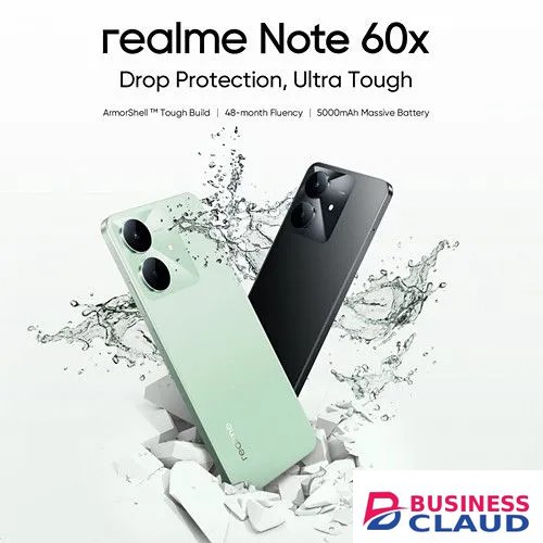 Realme Note 60x 6.74" IPS LCD Display, 4GB RAM+64GB ROM, 5000mAh, Android 14, 8MP Rear & 5MP Front Camera, Dual SIM, Fingerprint (side-mounted) Smartphones-1 year warranty