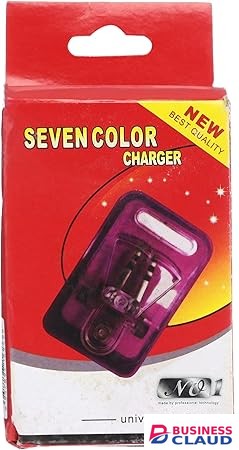 OFFER!! Seven Colour Universal Mobile Phone Battery Charger Seven Color Charger Multi Color LED Universal Battery Charging Clip Portable External Battery Charger for Smartphone Rechargeable Batteries.