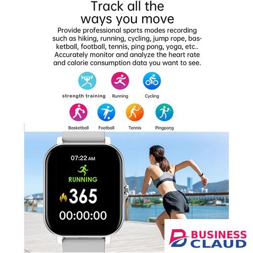 New New GT20 Men/Women Full Touch Screen Sport Fitness WatchSmart Sport Fitness Watch 1.69 Inch Heart Rate IP67 Waterproof Bluetooth For Android&ios Smart Sports Watch White as picture in Cables-led-light-flashlight