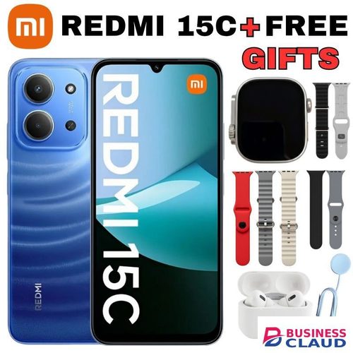 Redmi 15C 256GB ROM + 8GB RAM 6.9 Inch 120Hz HD+ Display 50MP Dual AI Camera 6000mAh Battery 18W Fast Charging Helio G81 Ultra Smartphone Android 15 HyperOS Phone Best Price in Usb-c-cable