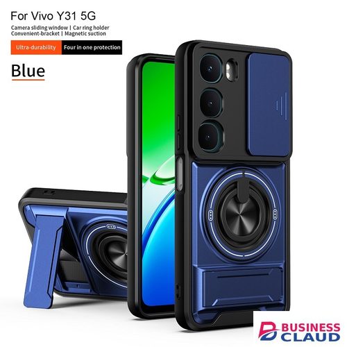 Luxury Luxury Slide Camera Lens Case Protective Cover for Vivo Y21D Magnetic Kickstand Phone Case in Cable