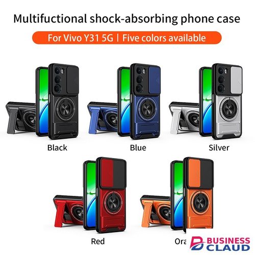 Luxury Luxury Slide Camera Lens Case Protective Cover for Vivo Y21D Magnetic Kickstand Phone Case in Cable