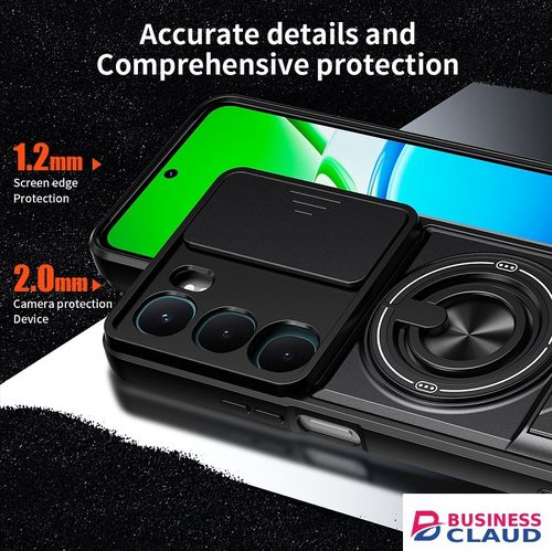 Luxury Luxury Slide Camera Lens Case Protective Cover for Vivo Y21D Magnetic Kickstand Phone Case in Cable