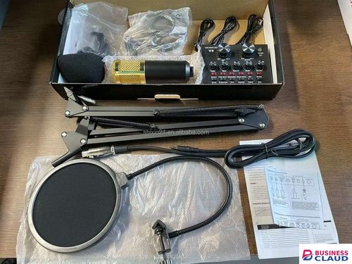 Professional BM800 USB Condenser Microphone With V8 Mixer | Noise Cancellation Studio Mic Kit for Podcast, Singing, Livestream, Gaming, Broadcasting & Audio Recording in Speaker-lights