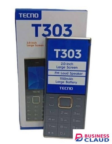 Original ORIGINAL TECNO T304 2.0 INCHE LARGE SCREEN, FM RADIO, 1150mAh Battery, TYPE-C Charger, Dual SIM, Featured Phones Featured in Cable