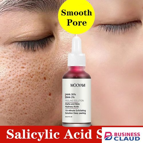 AHA 30%+2% BHA Exfoliant Face Serum Peeling Solution Exfoliating Surface Skin Lighten Skincare Product 30ml - Anti Acne Brightening Exfoliating Shrink Pores Salicylic Acid Facial Skin Care-