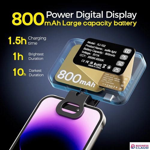 Professional Professional Photography Lighting Rechargeable Clip On Video Light Adjustable for Phone iPhone iPad Laptop Camera Vlog YouTube in Cable