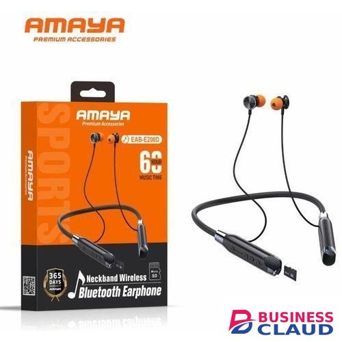 DISCOUNT DEALS!! Amaya EAB-E200D WIRELESS NECKBAND:| Immersive Sound | Noise Cancellation | 60-Hr Playtime | Built-In TF/MicroSD Card | Magnetic Earbuds | Water Resistant | Wireless Earphones Discount Deals in Cable