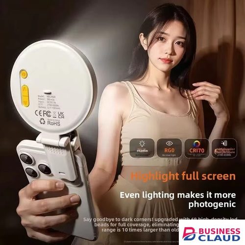 Professional Portable Professional Rechargeable Clip On Phone Ring Light for Selfies Live Streaming Photography Portable LED Fill Light in 4-cable