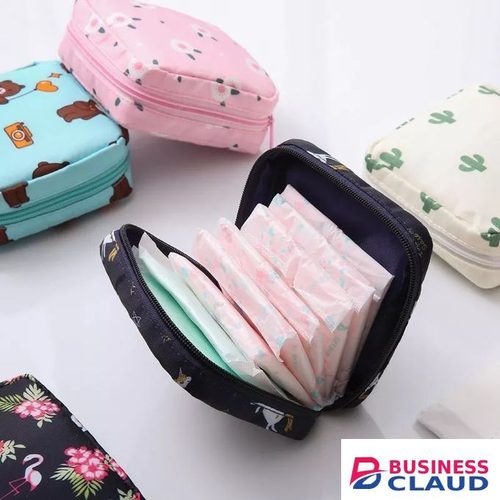New Sanitary Pad Pouch Bag Travel Sanitary Storage Bag Coins Purse Tampon Holder Portable Pouch With Zipper Portable Cosmetic Storage Bags -