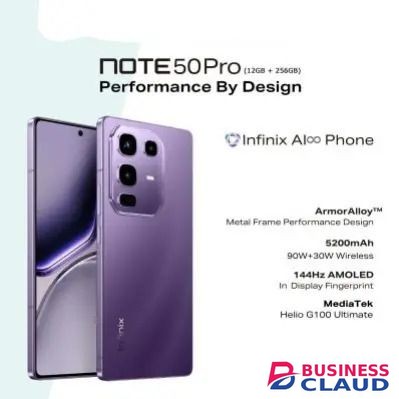 Infinix Note 50 PRO 256GB+16GB (8+8)GB RAM 6.78" 144Hz Screen Dual SIM Phone 90W 5200mAh 50MP Camera Android 15 MediaTek Helio G100 Ultimate Smart AI Phones-Free Gift in 4-cable