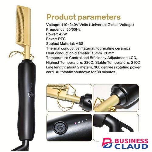 Hot Comb Hair Straightener Heat Pressing Combs Ceramic Electric Hair Straightening Comb, Curling Iron for Natural Black Hair Beard Wigs Holiday Gift in Kenya-premium-incense-scent