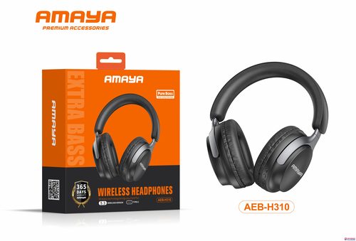 High Quality AMAYA AEB-H310 HIGH QUALITY WIRELESS HEADPHONE BLUETOOTH 5.3, TYPE-C USB, PURE BASS SOUND-TUNING TECHNOLOGY, HIGH-DEFINITION MICROPHONE, WITH 3.5MM AUDIO INTERFACE, SCALABLE DESIGN in Cable