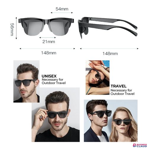 New New Smart AI Bluetooth V5.3 Sunglasses Wireless Stereo Sound UV Protection Waterproof Built-in Speakers Mic for Music Calls Lightweight Ergonomic Black Frame Fashion Design Smart Glasses Best Gift in Speak