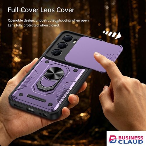 Luxury Slide Camera Lens Case Protective Cover for itel A100 (6.75" inch) Magnetic Kickstand Phone Case