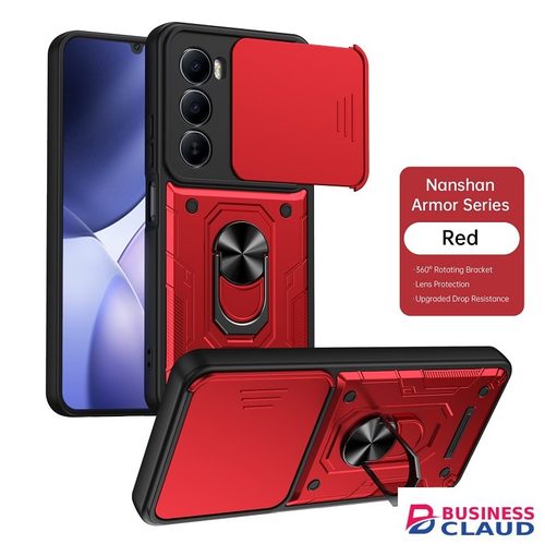 Luxury Luxury Slide Camera Lens Case Protective Cover for itel A100 (6.75" inch) Magnetic Kickstand Phone Case in Cables-led-light-flashlight
