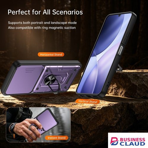 Luxury Luxury Slide Camera Lens Case Protective Cover for itel A100 (6.75" inch) Magnetic Kickstand Phone Case in Cables-led-light-flashlight