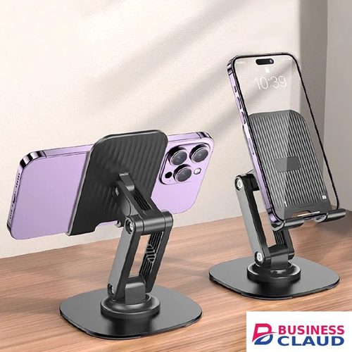 Portable Upgraded New New Upgraded Portable Mobile Phone Holder Tablet Stand, Dual-Axis Metal Base with Angle and Height Adjustable Design, Foldable Cell Phone Stand for Desk, Tripod and Mount Compatible Accessory for Phon in Cables-led-light-flashlight
