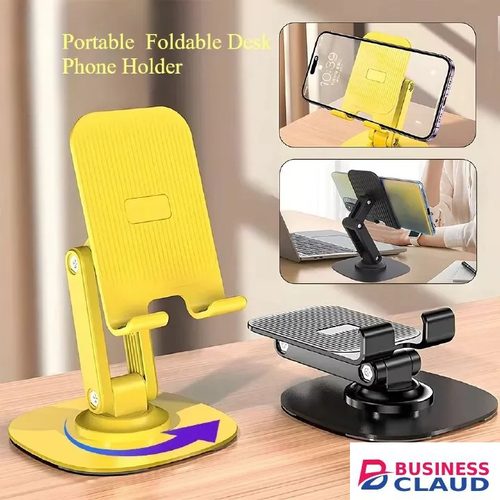 Portable Upgraded New New Upgraded Portable Mobile Phone Holder Tablet Stand, Dual-Axis Metal Base with Angle and Height Adjustable Design, Foldable Cell Phone Stand for Desk, Tripod and Mount Compatible Accessory for Phon in Cables-led-light-flashlight