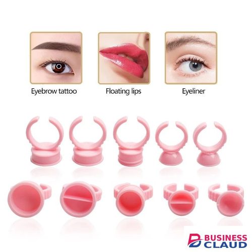 Wholesale 100Pcs Disposable Eyelash Glue Fan Cup Rings Holder Container Tattoo Pigment Eyelash Extension Tools Lash Supplies E-1125