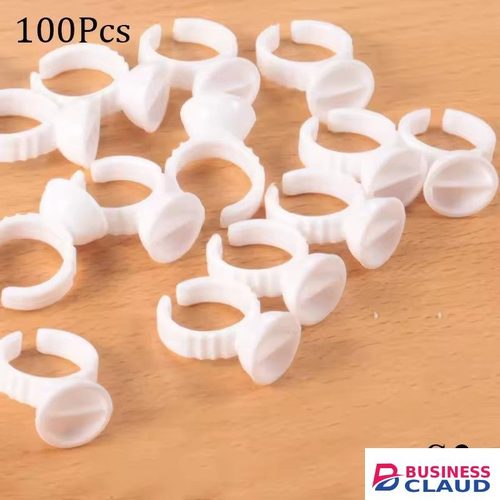 Wholesale Wholesale 100Pcs Disposable Eyelash Glue Fan Cup Rings Holder Container Tattoo Pigment Eyelash Extension Tools Lash Supplies E-1125 in Kenya-premium-incense-scent