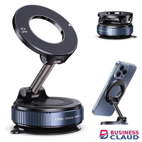 Premium Premium MagSafe Vacuum Suction Phone Holder Strong Magnetic 360° Adjustable Car Dashboard Windshield Mirror Glass Desk Mount for iPhone Android Smartphones Video Calls Streaming in Cable