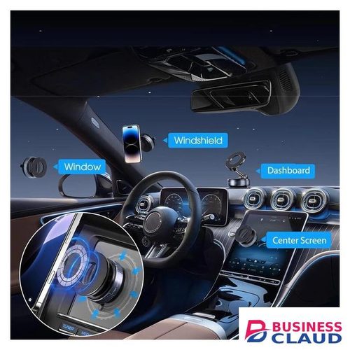 Premium Premium MagSafe Vacuum Suction Phone Holder Strong Magnetic 360° Adjustable Car Dashboard Windshield Mirror Glass Desk Mount for iPhone Android Smartphones Video Calls Streaming in Cable