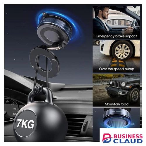Premium Premium MagSafe Vacuum Suction Phone Holder Strong Magnetic 360° Adjustable Car Dashboard Windshield Mirror Glass Desk Mount for iPhone Android Smartphones Video Calls Streaming in Cable