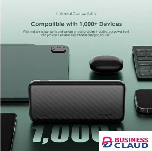 Businessclaud Anniversary oraimo Slice Link 10000mAh 12W Power Bank 5000 Bend Lifespan 4 Outputs Widely Compatible Slim and Portable in Charging-cables-12w-led-torch-black
