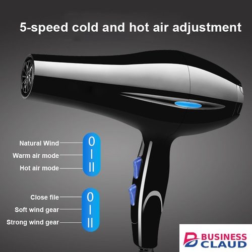 Professional Low-Noise Hair Dryer: High-Power Hot & Cold Air Styling Tool for Home Use, with 6-Piece Gift Set