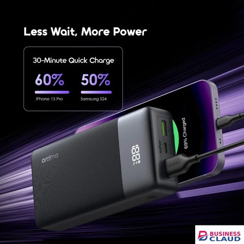FLASH SALE!! Oraimo PowerNova QF1 Power Bank: | 27000mAh | 22.5W 2-Way Recharging | 3-Device Charging | USB-A/Type-C Ports | LED Digital Display | Overcurrent Protection | Power Banks