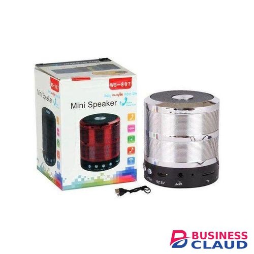 Mini WS-887 Portable Wireless Bluetooth Speaker with Clear Sound, Rechargeable Battery, Compact Design and Hands-Free Calling