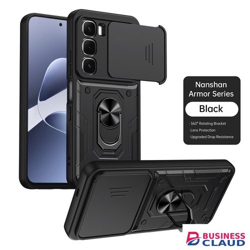 Luxury Luxury Slide Camera Lens Case Protective Cover for Infinix Hot 60i Magnetic Kickstand Phone Case in 4-cable