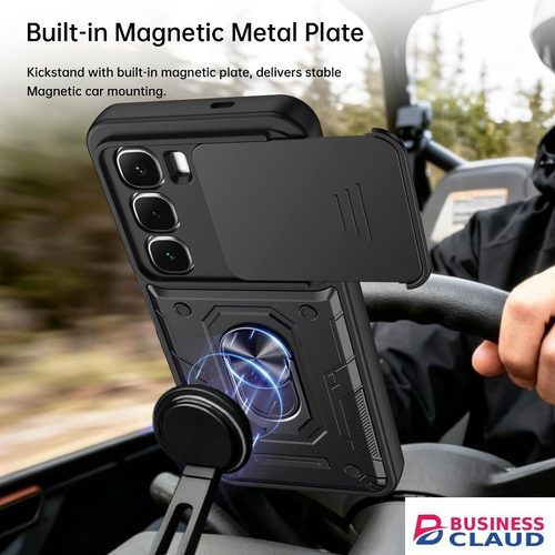 Luxury Slide Camera Lens Case Protective Cover for Infinix Hot 60i Magnetic Kickstand Phone Case