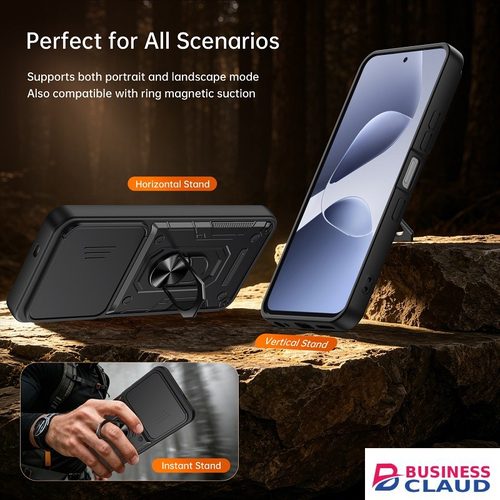 Luxury Luxury Slide Camera Lens Case Protective Cover for Infinix Hot 60i Magnetic Kickstand Phone Case in 4-cable