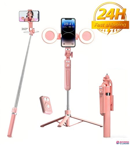 Durable 1.7m Selfie Stick Tripod Extendable Wireless Bluetooth Remote Portable Smartphone Tripod Stand Mount For iOS Android Phone Design in Cable-blue