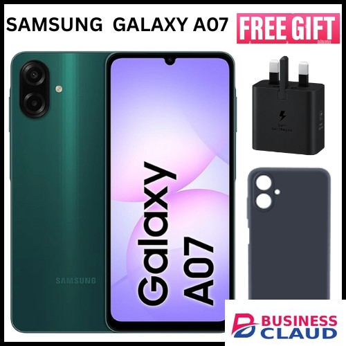 Brand New Best BEST OFFERS🔥🔥🔥 BRAND NEW SAMSUNG GALAXY A07 128GB+4GB 6.7" 90Hz Display 50MP Rear+8MP Front Cameras 5000mAh Battery 25W Fast Charging IP54 One UI 7 Android 15+(6Years Of OS Update Offers in Cable