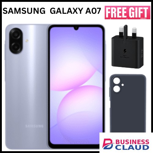 Brand New Best BEST OFFERS🔥🔥🔥 BRAND NEW SAMSUNG GALAXY A07 128GB+4GB 6.7" 90Hz Display 50MP Rear+8MP Front Cameras 5000mAh Battery 25W Fast Charging IP54 One UI 7 Android 15+(6Years Of OS Update Offers in Cable