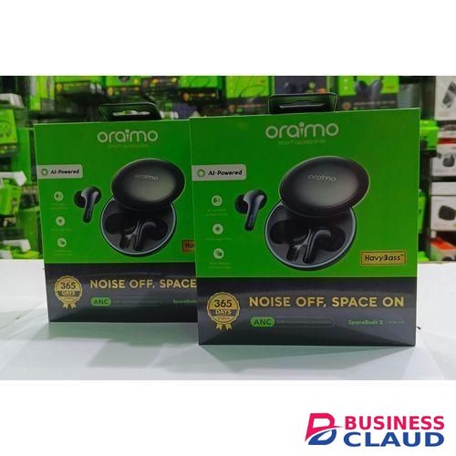 Oraimo SpaceBuds 2 OTW-631 True Wireless Earbuds 52dB Hybrid ANC Bluetooth 6.0 AI Translation 45H Playtime Spatial Audio HD Calls USB-C Fast Charging Kenya in 4-cable