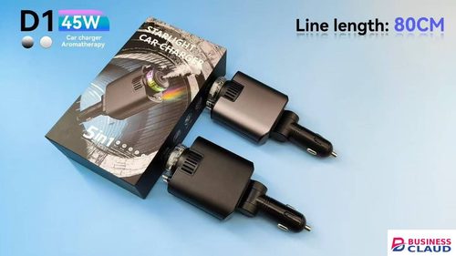 D1 superfast car charger (45W) with stargaze light and 3 different essential oil fragrances for superior air quality