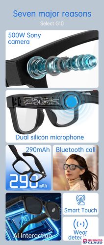 Smart Glasses AIMB S2 Max 500W Pixels HD Camera AI Translation Video Recording Voice Bluetooth Music Call Sunglasses Wearable Bluetooth Calling, AI Translation, Advanced Intelligent Wearable Eyewear in Out-triple-output-led-torch